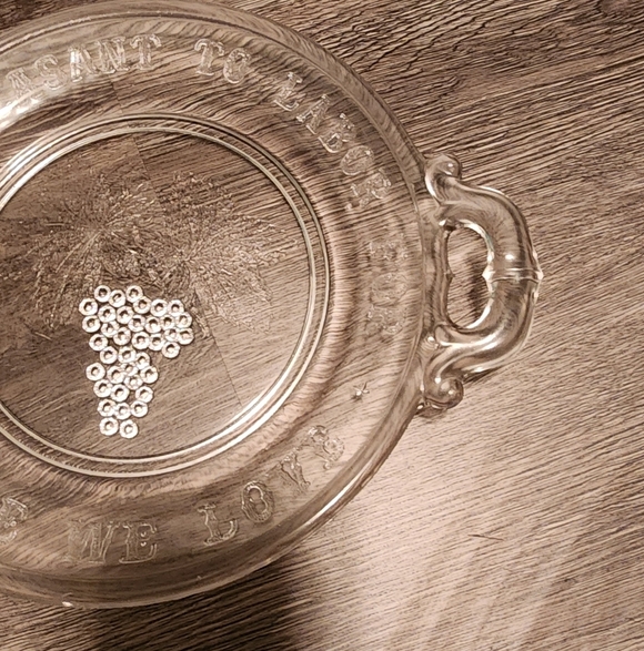 Antique Vintage Mckee Glass tray etched with "It is Pleasant to Labor for Those - Picture 3 of 8